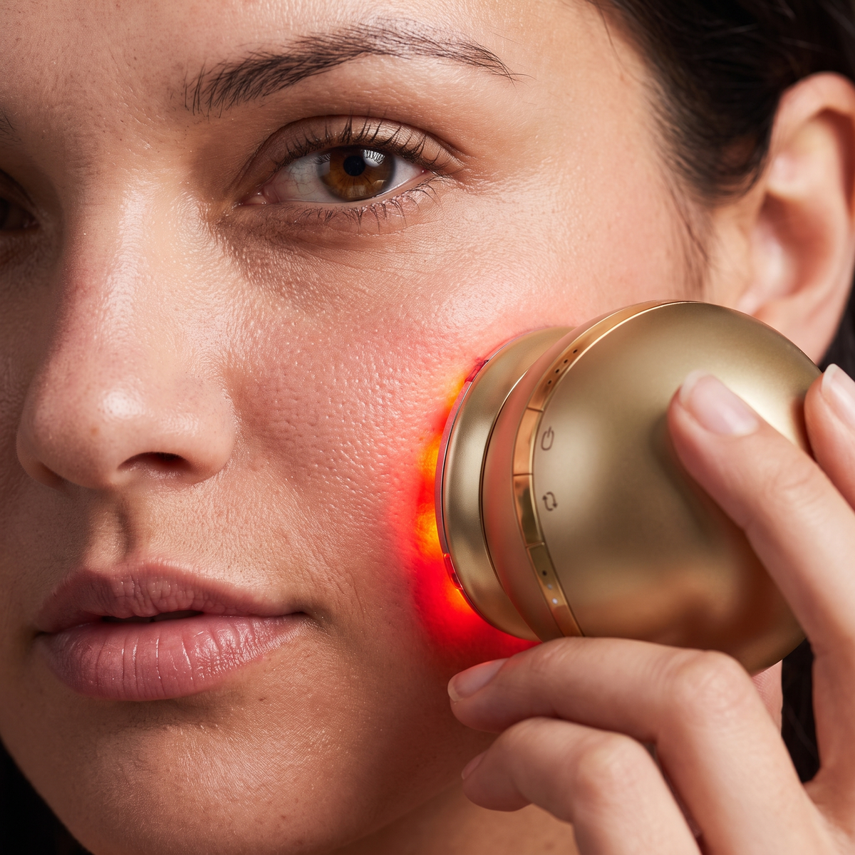 Close-up of glowing skin